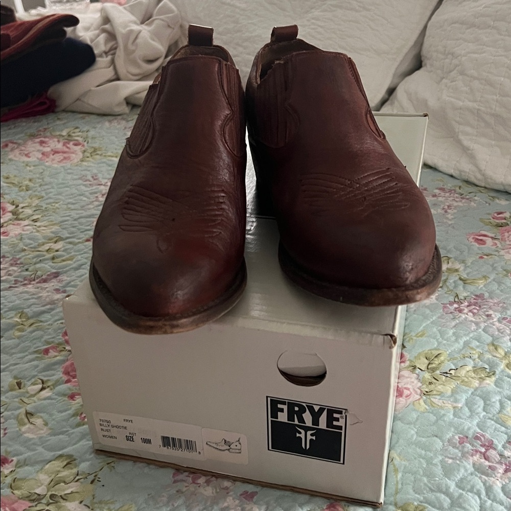 Frye Dark Brown Leather Billy bootie